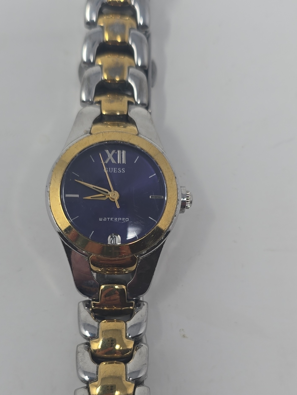 GUESS Two-Tone Gold & Silver Blue Dial Watch